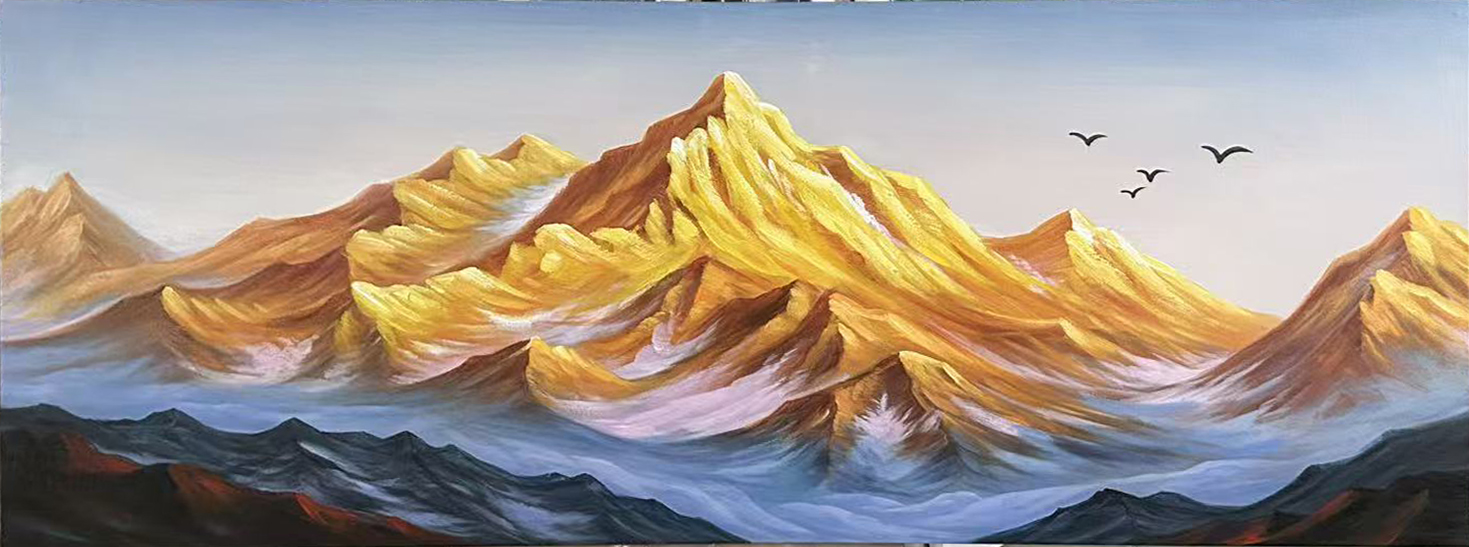 客厅整幅油画